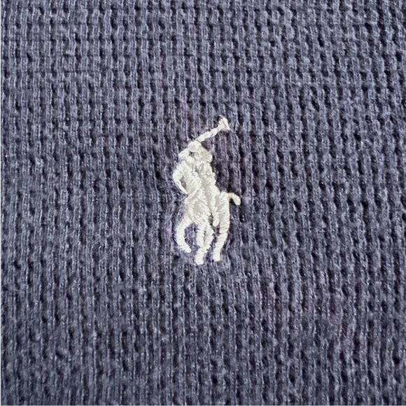 Ralph Lauren Polo Long Sleeve Large Men's Blue Waffle Pattern Thermal Shirt - Picture 7 of 7